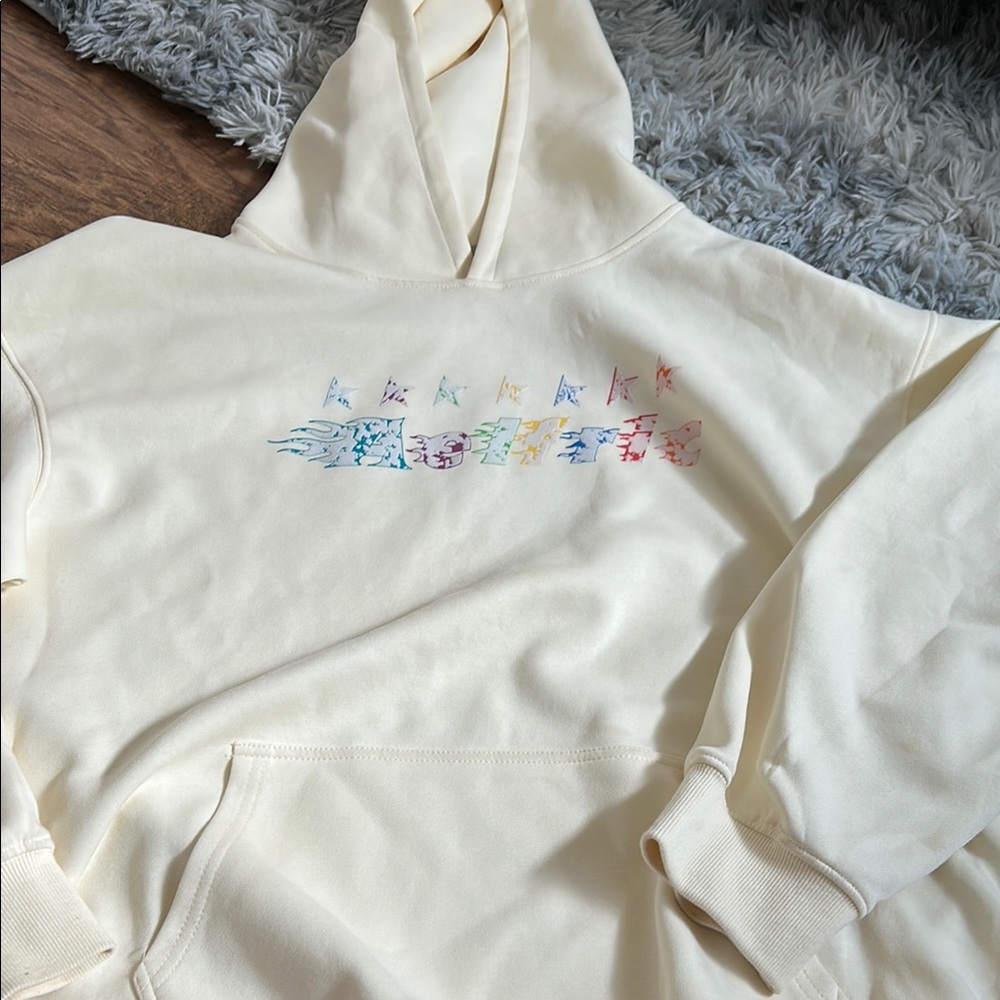 Aelfric Eden Cream Hoodie with Colorful Graphic